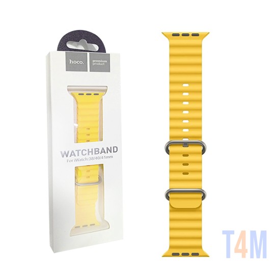 Bracelete de Silicona con Hebilla Doble para iWatch WA12 Series Original Marine (42/44/45/49mm) Amarillo